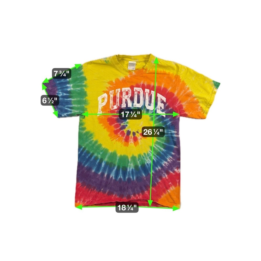 Purdue Boilermakers Shirt Mens Small Tie Dye NCAA Football Port & Company - Picture 3 of 5